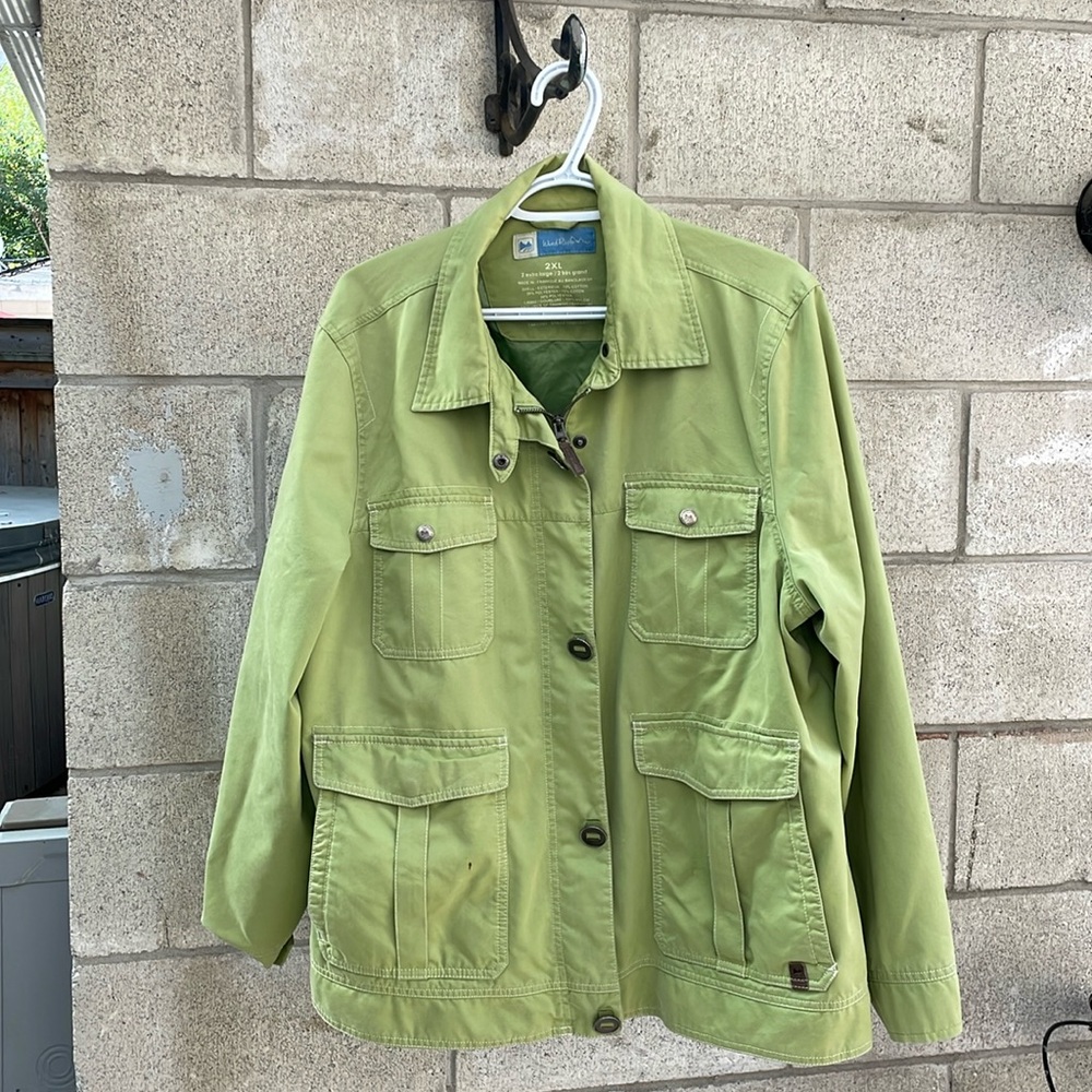 Spring jacket , with a small stain on lower right pocket